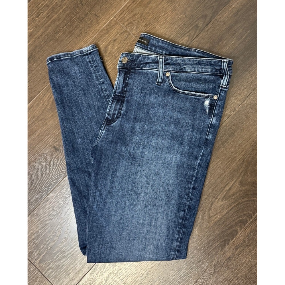 Silver Jeans Most Wanted Skinny Dark Wash Distressed Size 18 Mid Rise Stretch